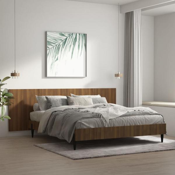 ARDEBO.de - Wand Kopfteil Braun Eichen-Optik 240x1,5x80 cm Holzwerkstoff