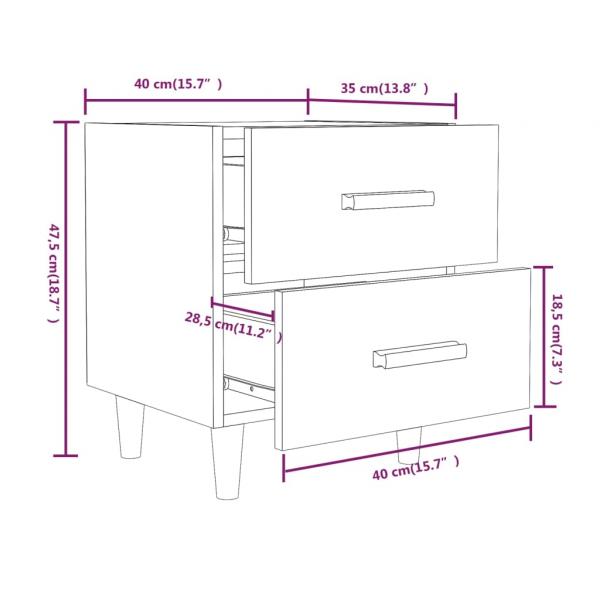 Nachttische 2 Stk. Braun Eichen-Optik 40x35x47,5 cm