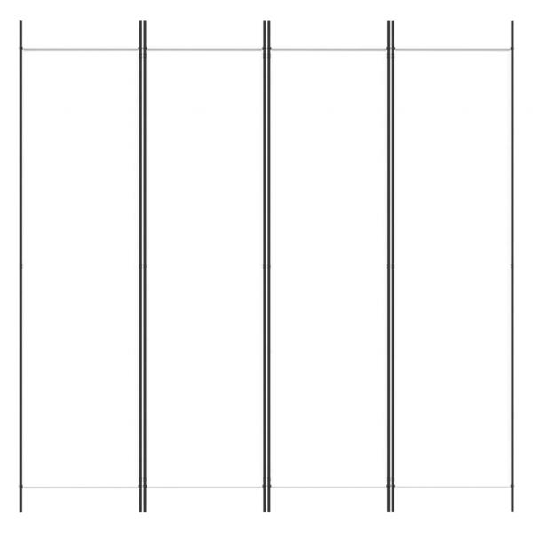 4-tlg. Paravent Weiß 200x200 cm Stoff