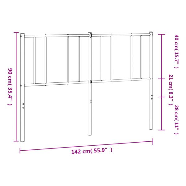 Kopfteil Metall Schwarz 135 cm