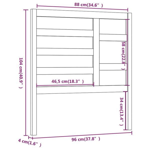 Bett-Kopfteil Schwarz 96x4x104 cm Massivholz Kiefer