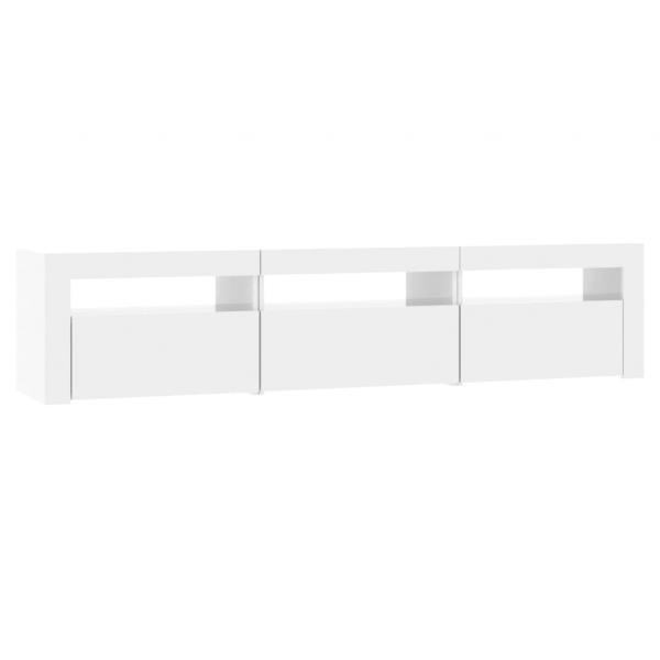 TV-Schrank mit LED-Leuchten Hochglanz-Weiß 180x35x40 cm