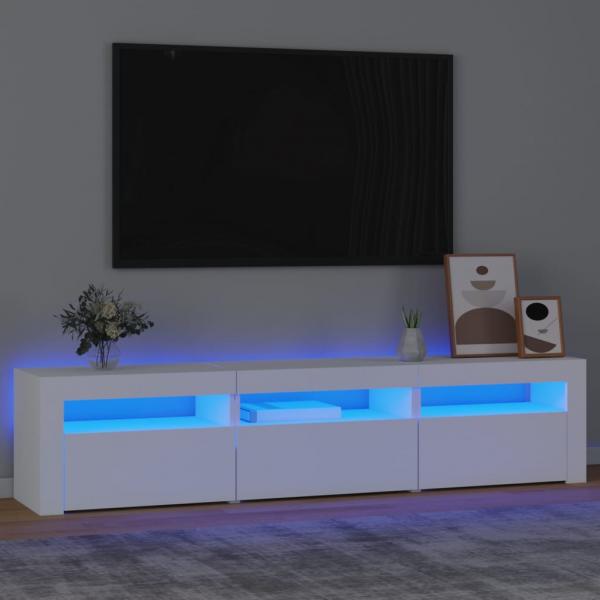 ARDEBO.de - TV-Schrank mit LED-Leuchten Weiß 180x35x40 cm