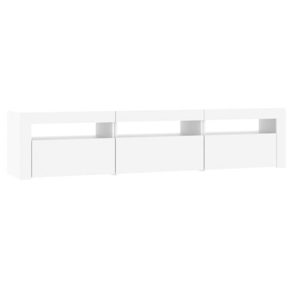 TV-Schrank mit LED-Leuchten Weiß 180x35x40 cm