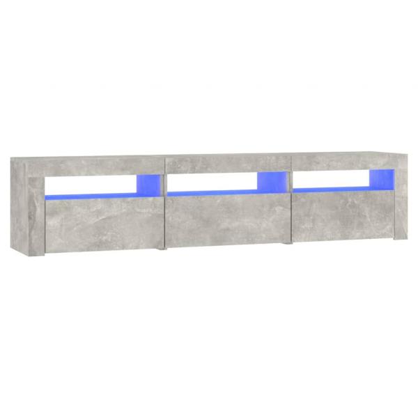 TV-Schrank mit LED-Leuchten Betongrau 180x35x40 cm