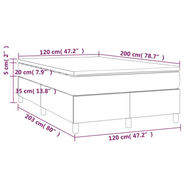 Boxspringbett mit Matratze Dunkelblau 120x200 cm Samt