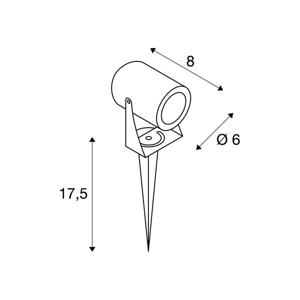 SLV LED SPIKE LED Outdoor Erdspießleuchte, rost farbend, IP55, 3000K, 40° (1002203)