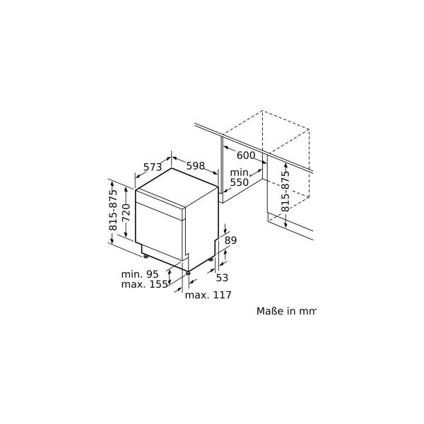 Bosch SMU4HAS48E Unterbau-Geschirrspüler, 60 cm breit, 13 Maßgedecke, Extra Trocknen, AquaStop, Glasschutz, edelstahl