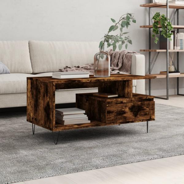 ARDEBO.de - Couchtisch Räuchereiche 90x49x45 cm Holzwerkstoff