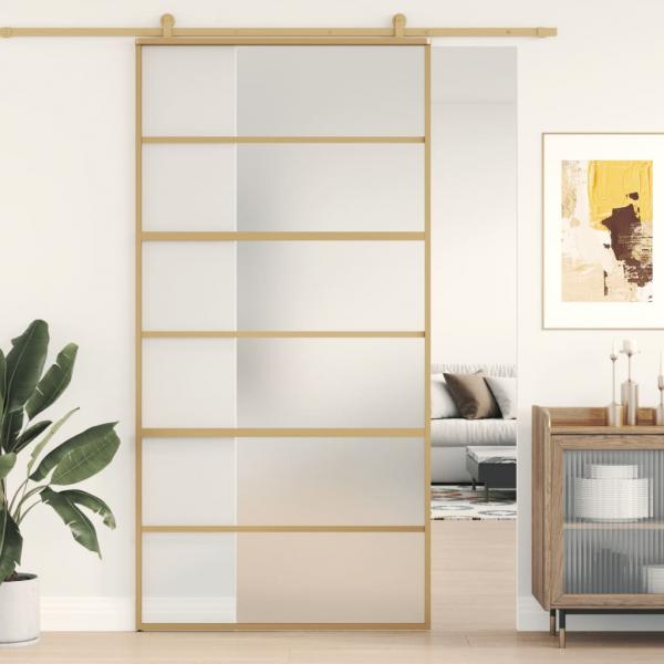 ARDEBO.de - Schiebetür Golden 102,5x205 cm Matt ESG-Glas und Aluminium