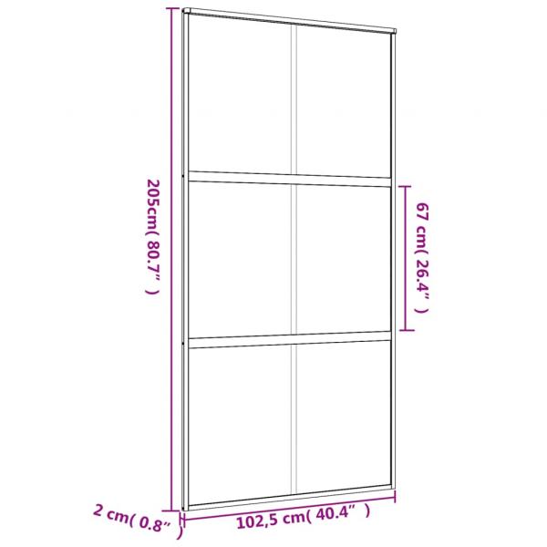 Schiebetür Golden 102,5x205 cm Matt ESG-Glas und Aluminium