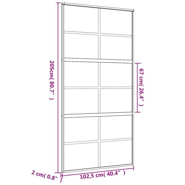 Schiebetür Golden 102,5x205 cm Matt ESG-Glas und Aluminium