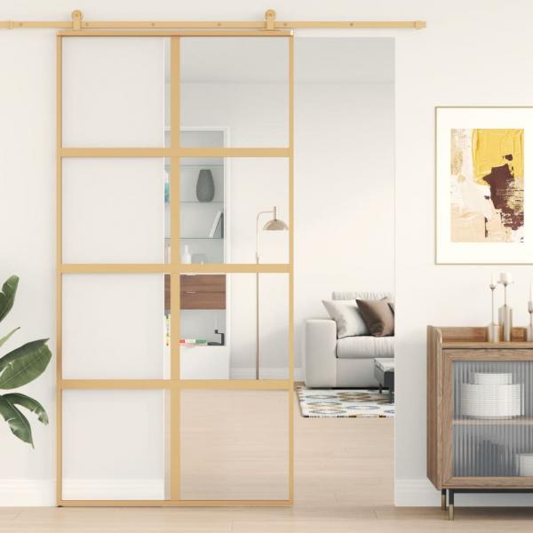 ARDEBO.de - Schiebetür Golden 102,5x205 cm ESG-Klarglas und Aluminium