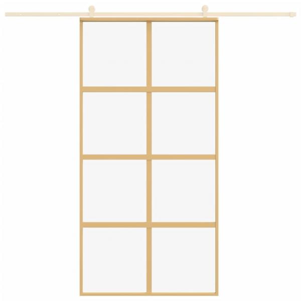 Schiebetür Golden 102,5x205 cm ESG-Klarglas und Aluminium