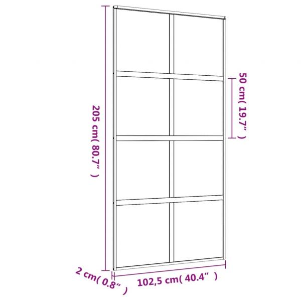 Schiebetür Golden 102,5x205 cm ESG-Klarglas und Aluminium