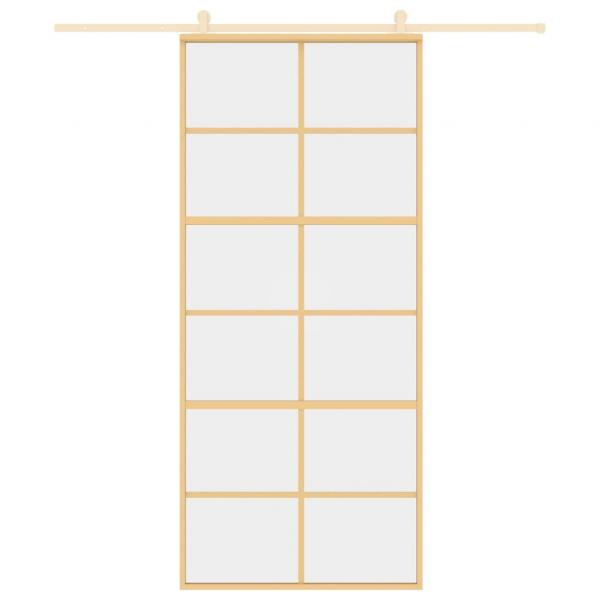 Schiebetür Golden 90x205 cm ESG-Klarglas und Aluminium