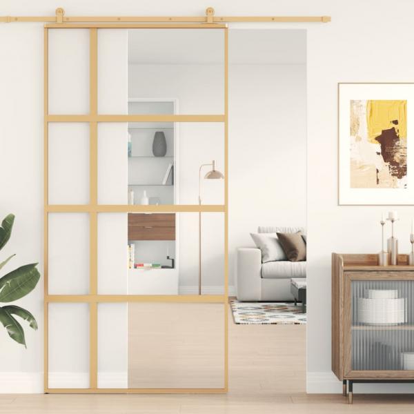 ARDEBO.de - Schiebetür Golden 102,5x205 cm ESG-Klarglas und Aluminium