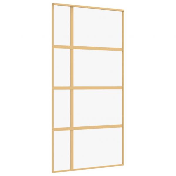 Schiebetür Golden 102,5x205 cm ESG-Klarglas und Aluminium