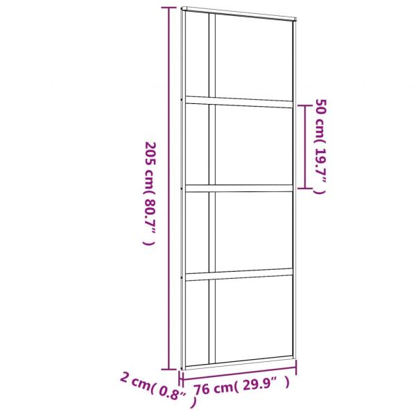 Schiebetür Golden 76x205 cm ESG-Klarglas und Aluminium