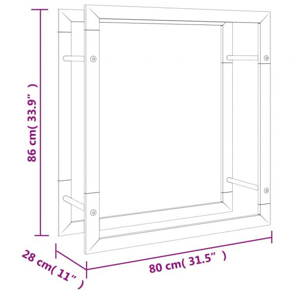 Brennholzregal 80x28x86 cm Edelstahl