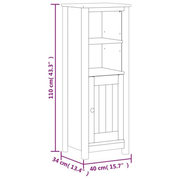 Badschrank BERG Weiß 40x34x110 cm Massivholz Kiefer