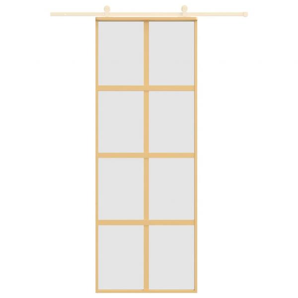 Schiebetür Golden 76x205 cm Matt ESG-Glas und Aluminium