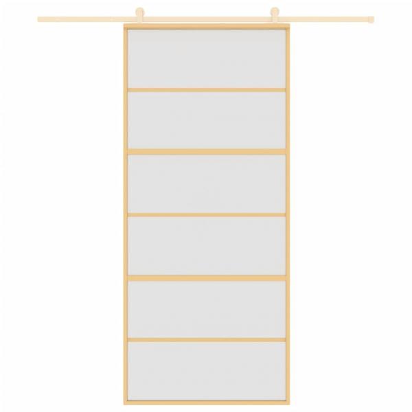 Schiebetür Golden 90x205 cm Matt ESG-Glas und Aluminium