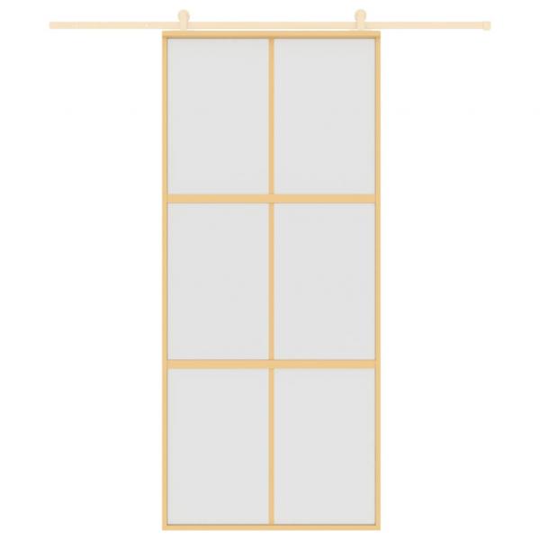 Schiebetür Golden 90x205 cm Matt ESG-Glas und Aluminium