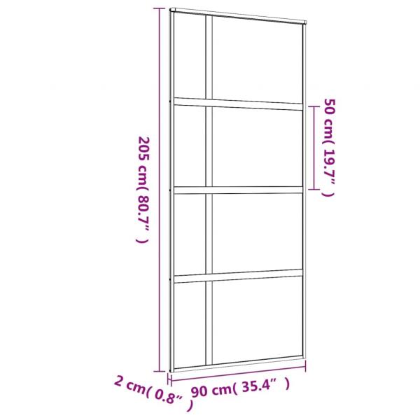 Schiebetür Golden 90x205 cm ESG-Klarglas und Aluminium