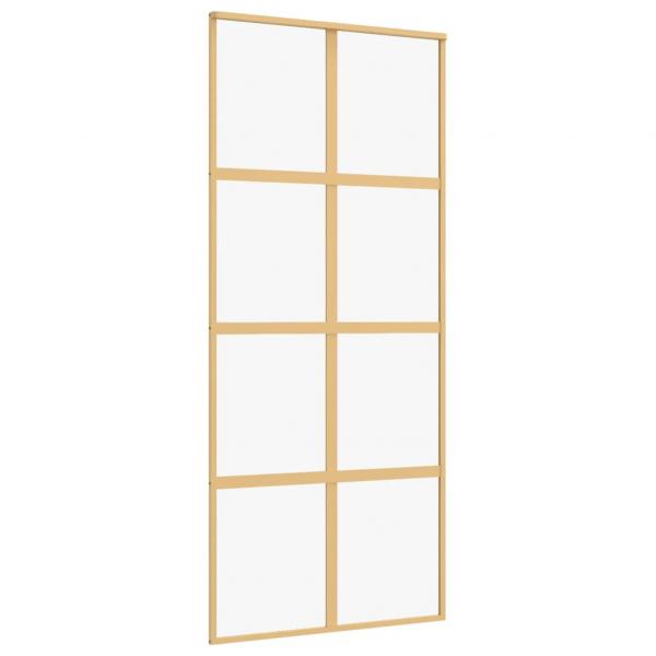 Schiebetür Golden 90x205 cm ESG-Klarglas und Aluminium