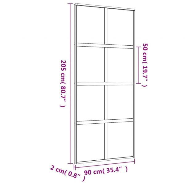 Schiebetür Golden 90x205 cm ESG-Klarglas und Aluminium