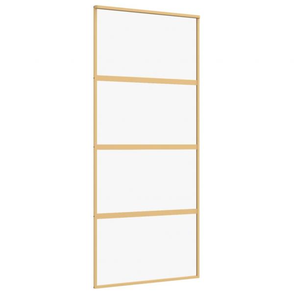 Schiebetür Golden 90x205 cm ESG-Klarglas und Aluminium