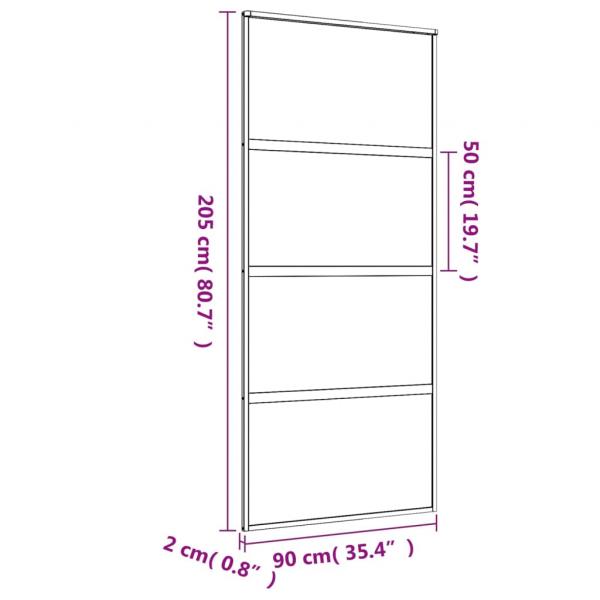 Schiebetür Golden 90x205 cm ESG-Klarglas und Aluminium