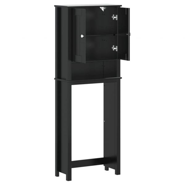 Toilettenschrank BERG Schwarz 60x27x164,5 cm Massivholz