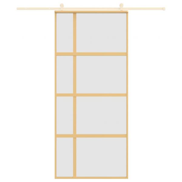 Schiebetür Golden 90x205 cm Matt ESG-Glas und Aluminium