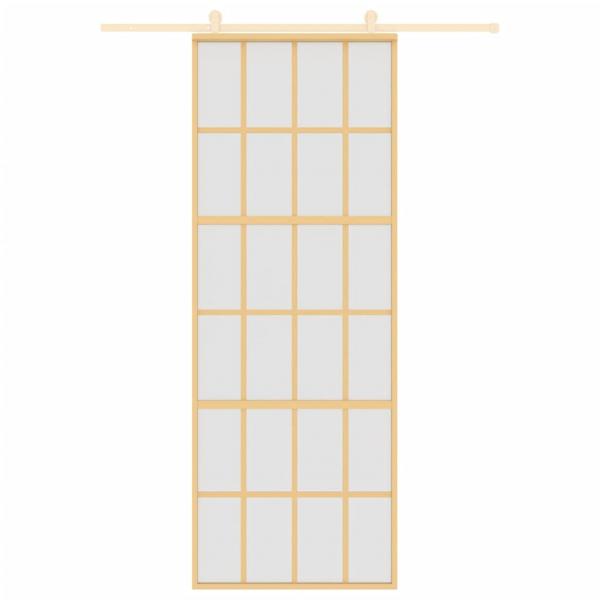 Schiebetür Golden 76x205 cm Matt ESG-Glas und Aluminium