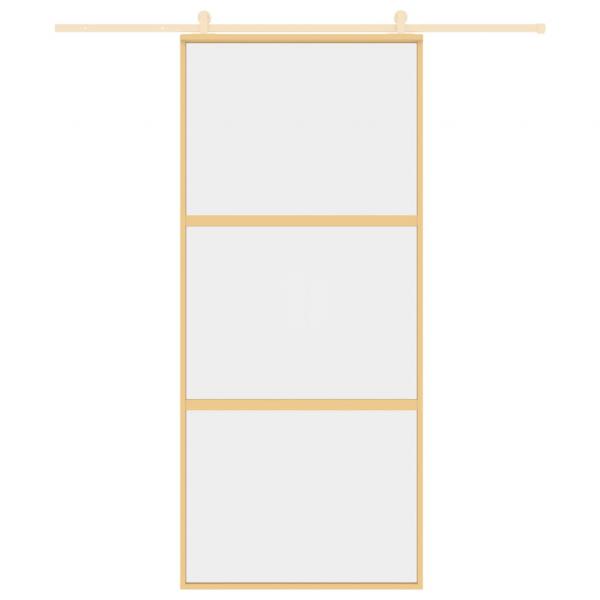 Schiebetür Golden 90x205 cm ESG-Klarglas und Aluminium