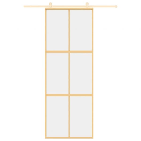 Schiebetür Golden 76x205 cm ESG-Klarglas und Aluminium