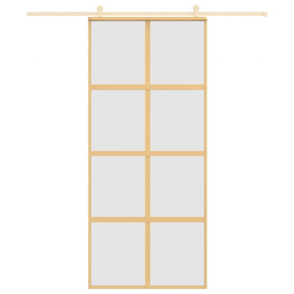 Schiebetür Golden 90x205 cm Matt ESG-Glas und Aluminium