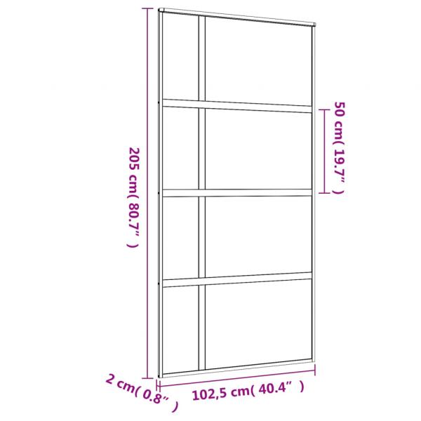 Schiebetür Golden 102,5x205 cm Matt ESG-Glas und Aluminium