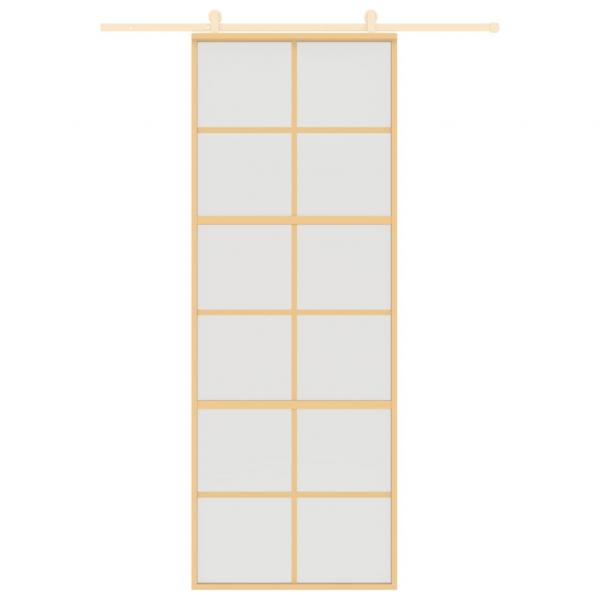 Schiebetür Golden 76x205 cm Matt ESG-Glas und Aluminium