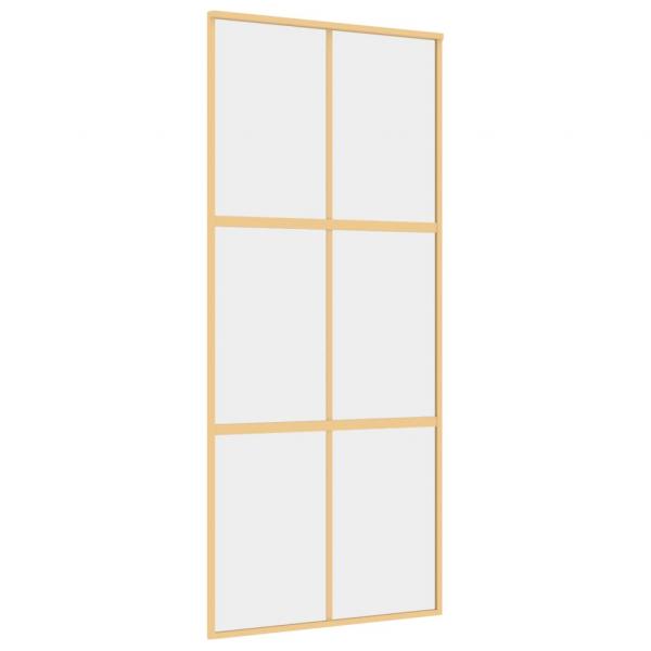 Schiebetür Golden 90x205 cm ESG-Klarglas und Aluminium