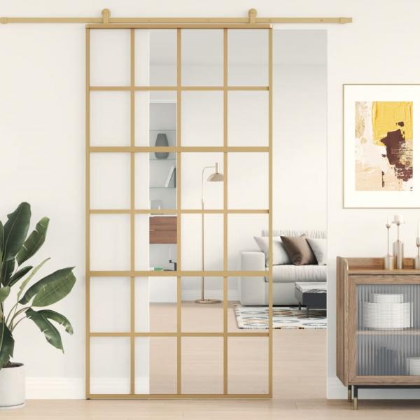 ARDEBO.de - Schiebetür Golden 102,5x205 cm ESG-Klarglas und Aluminium