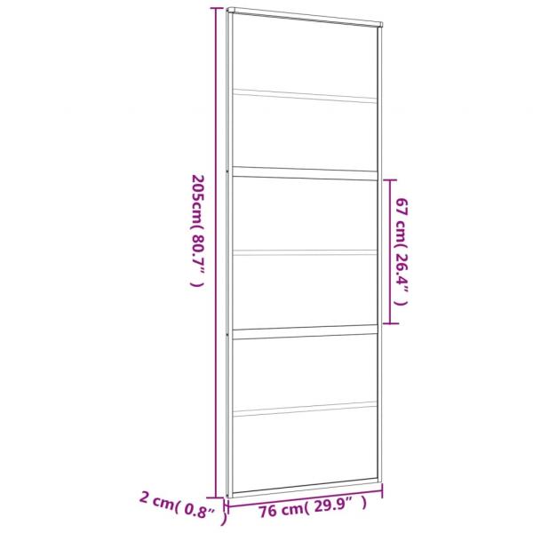 Schiebetür Golden 76x205 cm ESG-Klarglas und Aluminium