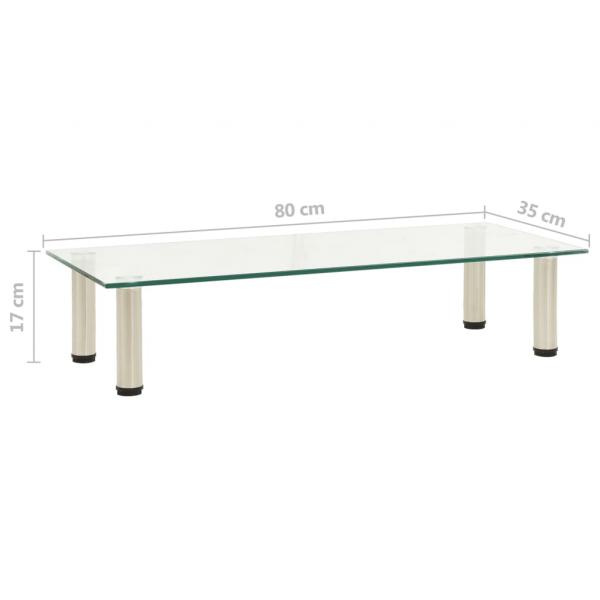 TV-Tisch 80x35x17 cm Transparentes Hartglas