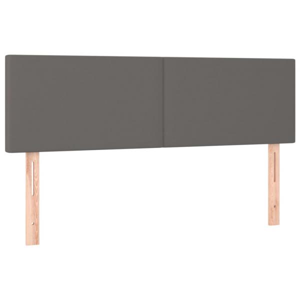 Kopfteile 2 Stk. Grau 72x5x78/88 cm Kunstleder