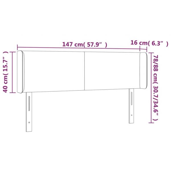 LED Kopfteil Rosa 147x16x78/88 cm Samt