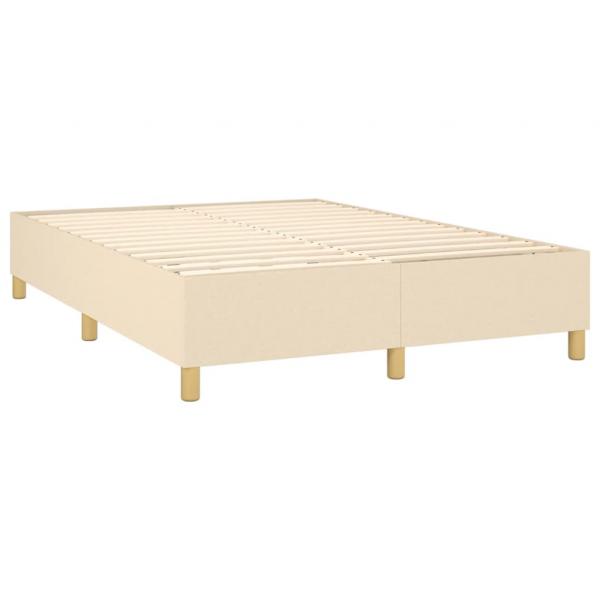 Boxspringbett mit Matratze & LED Creme 140x190 cm Stoff