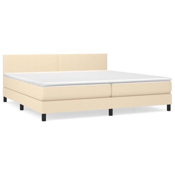 Boxspringbett mit Matratze Creme 200x200 cm Stoff