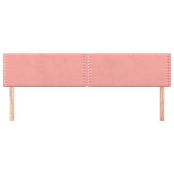 Kopfteile 2 Stk. Rosa 90x5x78/88 cm Samt